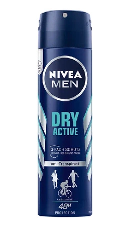 NIVEA Men dezodorant antyperspirant w sprayu 72h Dry Active 150ml