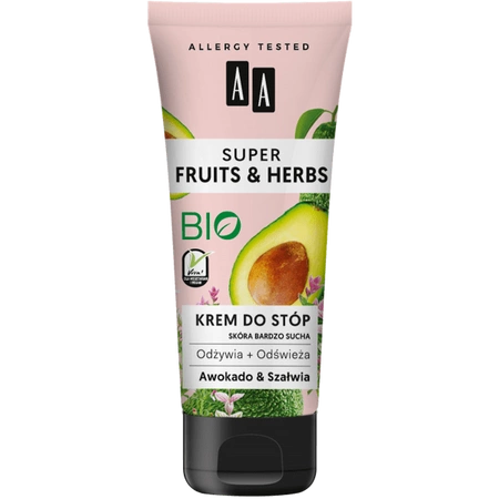 AA Fruits&Herbs krem do stóp Awokado i Szałwia 75ml