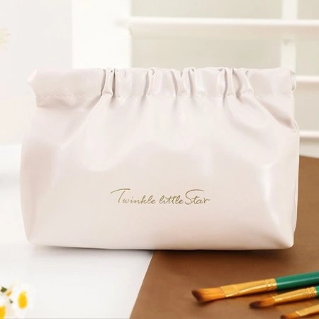 ECARLA saszetka z ekooskóry na kosmetyki, wkładki M 16x12cm Krem KS145B