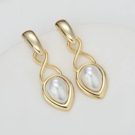 ECARLA kolczyki ze stali szlachetnej platerowanej 14k złotem KST3340