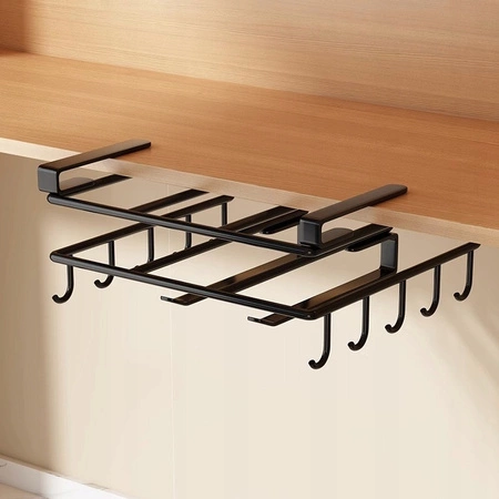 ECARLA uchwyt podwieszany do szafki, wieszak Czarny OR116CZ