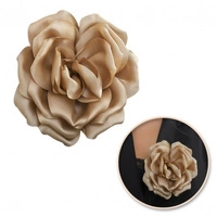 ECARLA broszka ozdobna, efektowna Kwiat 12x12cm Beż BZ187