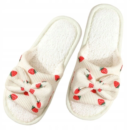 ECARLA kapcie ocieplane, antypoślizgowe Truskawki, rozmiar 39 PAN04R39