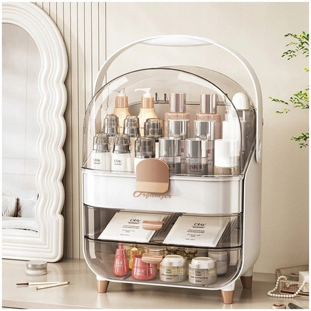 ECARLA organizer szkatułka na kosmetyki biżuterię Biały CB73