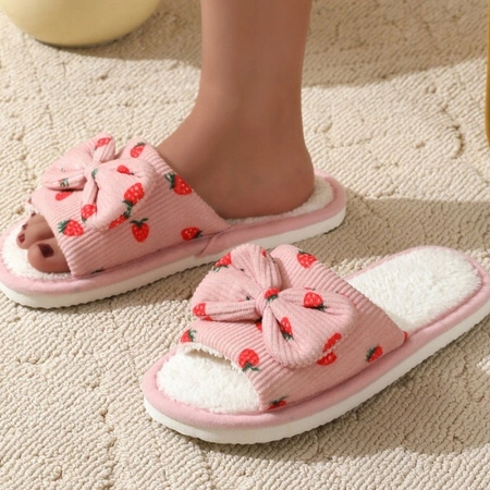 ECARLA kapcie ocieplane, antypoślizgowe Truskawki rozmiar 39 PAN05R39