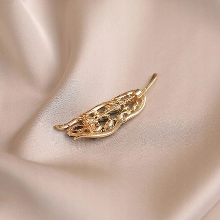 ECARLA broszka zielony KŁOS z cyroniami BZ214