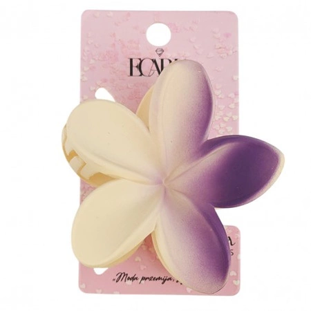 ECARLA spinka-klamra do włosów Kwiat Ombre Mat Krem z Fioletem SP402