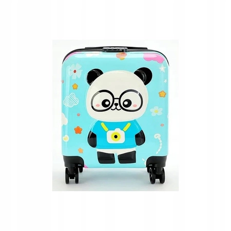 ECARLA walizka kabinowa dla dzieci z szyfrem Panda Niebieska WP07