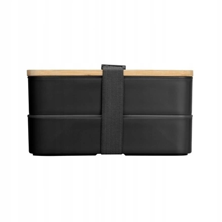 ECARLA śniadaniówka bambusowa Lunch Box 18,5x10,5x9,3cm ze sztućcami PJM43