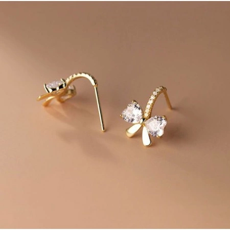 ECARLA kolczyki ze stali szlachetnej platerowanej 14k złotem KOKARDKA KST3330