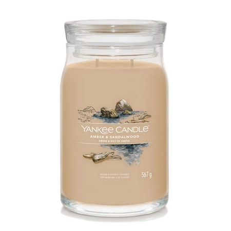 YANKEE CANDLE Signature Duża świeca w słoiku AMBER & SANDALWOOD 567g