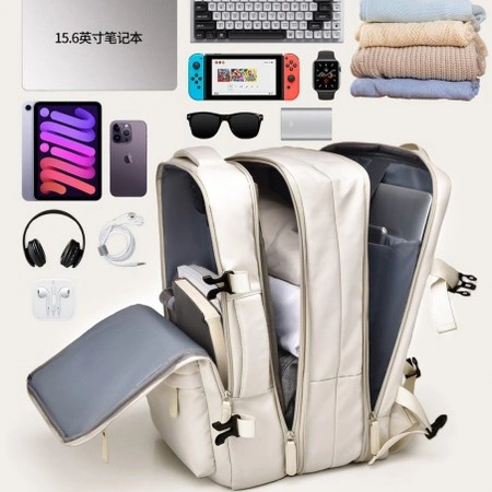 ECARLA plecak podróżny, kabinowy, wodoodporny z USB Szary PL176