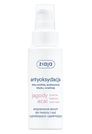 ZIAJA Jagody Acai ekspresowe serum do twarzy i szyi wygładzająco-ujędrniające 50ml
