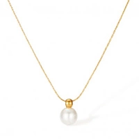 ECARLA naszyjnik ze stali szlachetnej pozłacanej PERŁA NST2147