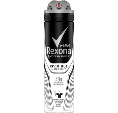 REXONA Men antyperspirant w aerozolu Invisible Black + White 150ml