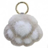 ECARLA brelok do kluczy puchaty Łapka Króliczka Beżowa BRL341