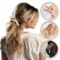 ECARLA spinka do włosów metalowa Serce masa perłowa Biała SP342B