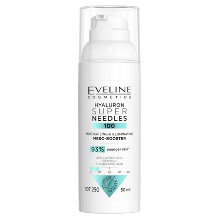 EVELINE Hyaluron Super Needles 100 mezo-booster nawilżająco-rozświetlający 50ml