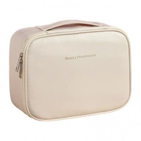 ECARLA kosmetyczka rozkładana, Kuferek z ekoskóry Kremowy KS146K