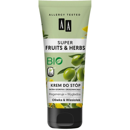 AA Fruits&Herbs krem do stóp Oliwka i Wiesiołek 75ml