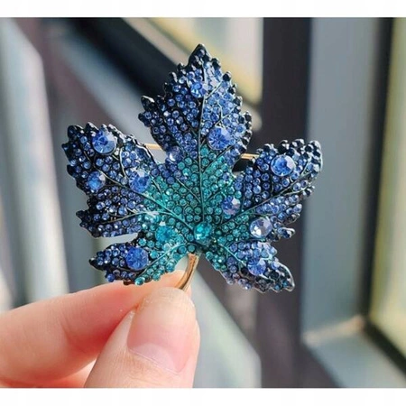ECARLA broszka kryształowa Liść Klonu BZ164