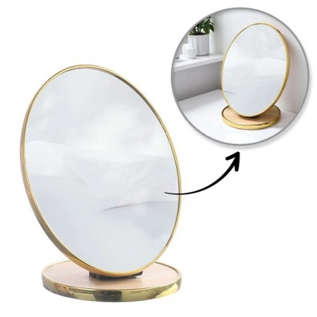 ECARLA lusterko kosmetyczne stojące, jednostronne Złota ramka 15x20cm L18