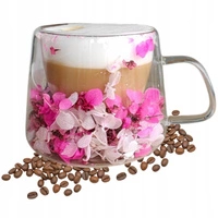 ECARLA szklanka termiczna z podwójnym dnem z hortensją w środku SZK188