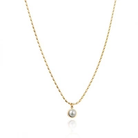 ECARLA naszyjnik ze stali szlachetnej pozłacanej PERŁA NST2181
