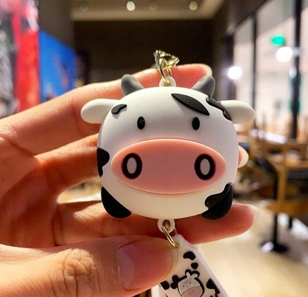 ECARLA brelok do kluczy Biało-czarna Krówka BRL230