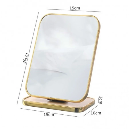 ECARLA lusterko kosmetyczne stojące, jednostronne Złota ramka 15x20cm L19