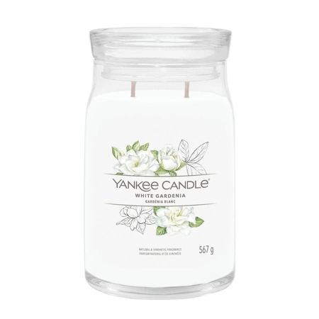 YANKEE CANDLE Signature Duża świeca w słoiku WHITE GARDENIA 567g
