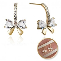 ECARLA kolczyki ze stali szlachetnej platerowanej 14k złotem KOKARDKA KST3330