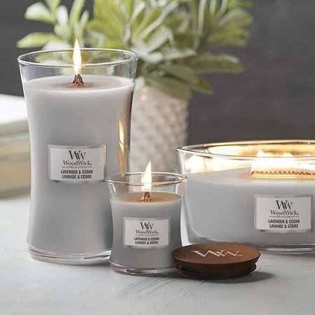 WOODWICK PlusWick duża świeca w słoiku LAVENDER & CEDAR 609,5g