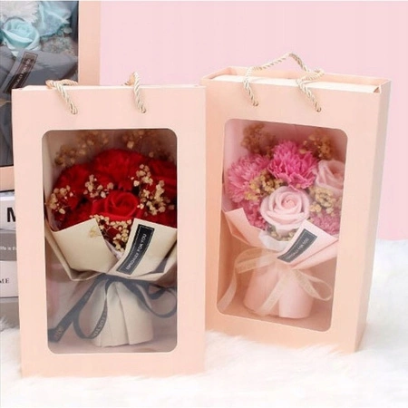 ECARLA bukiet zapachowych kwiatów mydlanych w pudełku 6szt Czerwone BUK09CZE