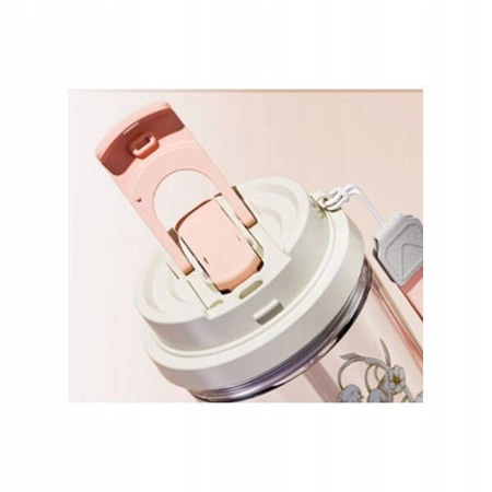 ECARLA kubek z uchwytem i ustnikiem 550ml Przezroczysty Konwalia BD29