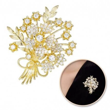 ECARLA broszka kryształowa z cyrkoniami Bukiet kwiatów BZ184