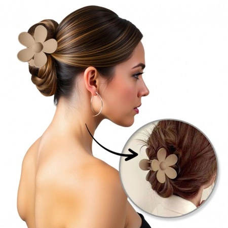 ECARLA spinka-klamra do włosów Kwiatek pastel Beżowy SP152K