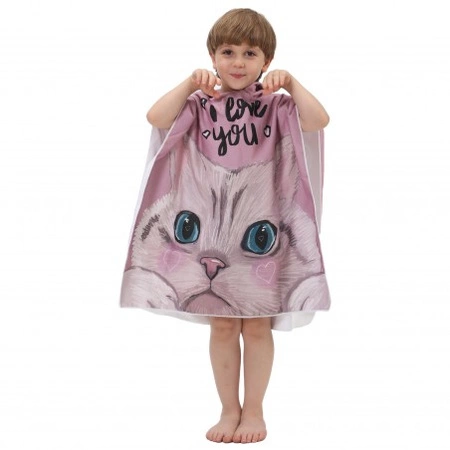 ECARLA ręcznik plażowy pelerynka dziecięca I Love You Kotek PEL02WZ2