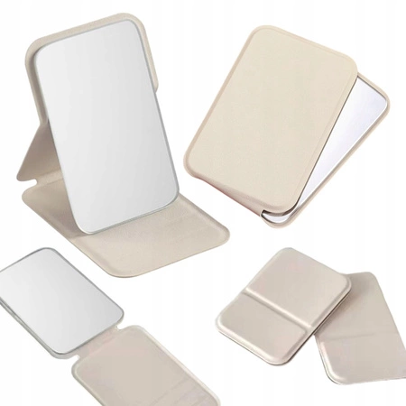 ECARLA lusterko kosmetyczne otwierane do torebki Kremowe L17K