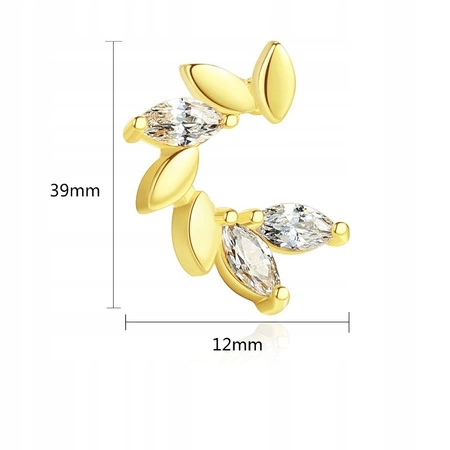 ECARLA kolczyki ze stali szlachetnej platerowanej złotem KST2847