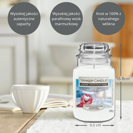 YANKEE CANDLE Home Inspiration Duża świeca w słoiku SNOW DAY 538g