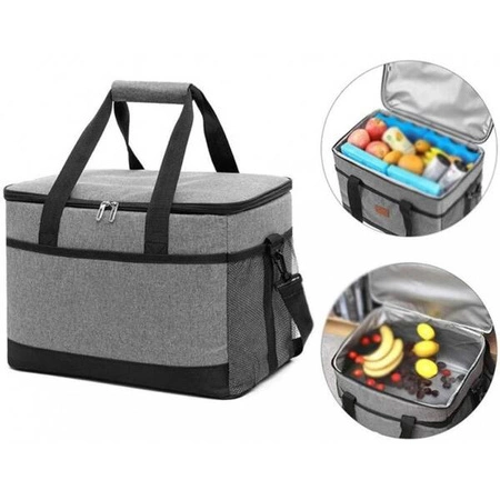 ECARLA torba termiczna piknikowa 33x22x27cm Szara KP02