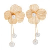 ECARLA kolczyki wiszące, duże Kwiaty z perłami K1696