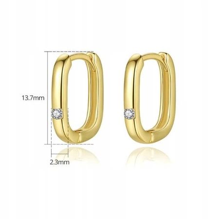 ECARLA kolczyki ze stali szlachetnej platerowanej złotem KST2851