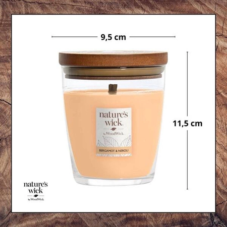WOODWICK Natures Wick średnia świeca w słoiku Bergamot & Neroli 284g
