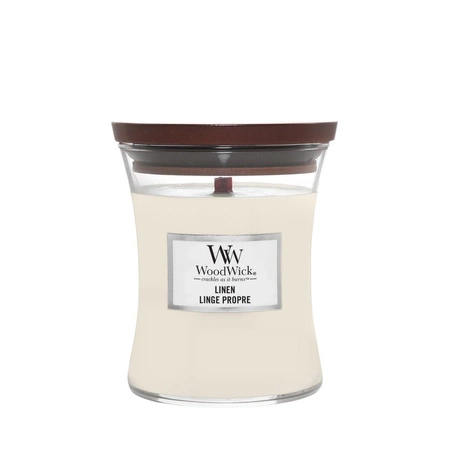 WOODWICK PlusWick średnia świeca w słoiku LINEN 275g