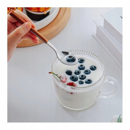 ECARLA szklanka ryflowana z uszkiem 400ml SZK156