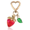 ECARLA brelok do kluczy Złote Serce Czerwona Truskawka BRL350CZE