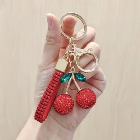 ECARLA brelok do kluczy WISIENKI z cyrkoniami Czerwone BRL365