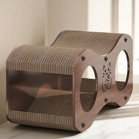 ECARLA drapak dla kota legowisko drewniano jutowe 47x22x23cm KOT24